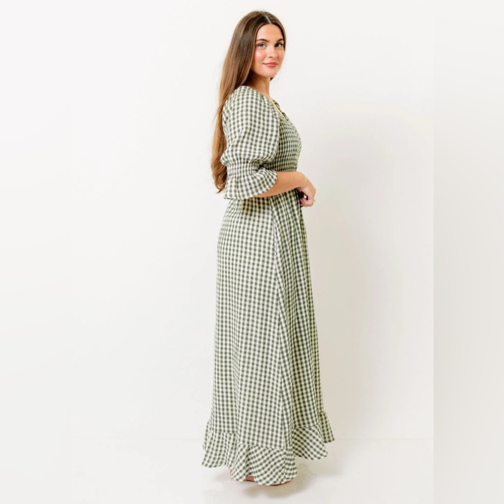 Worth Collection Sienna Gingham Maxi Dress - Picture 2 of 4